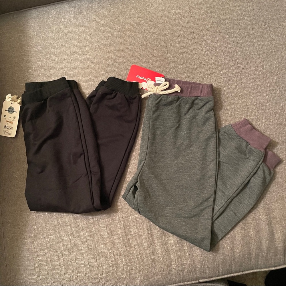 PatPat Kid's Gray and Black Jogger Pants Set